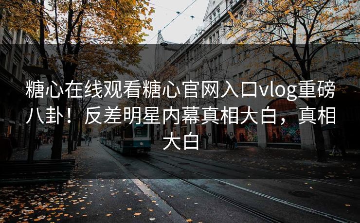 糖心在线观看糖心官网入口vlog重磅八卦！反差明星内幕真相大白，真相大白