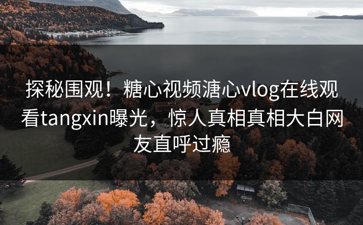 探秘围观！糖心视频溏心vlog在线观看tangxin曝光，惊人真相真相大白网友直呼过瘾