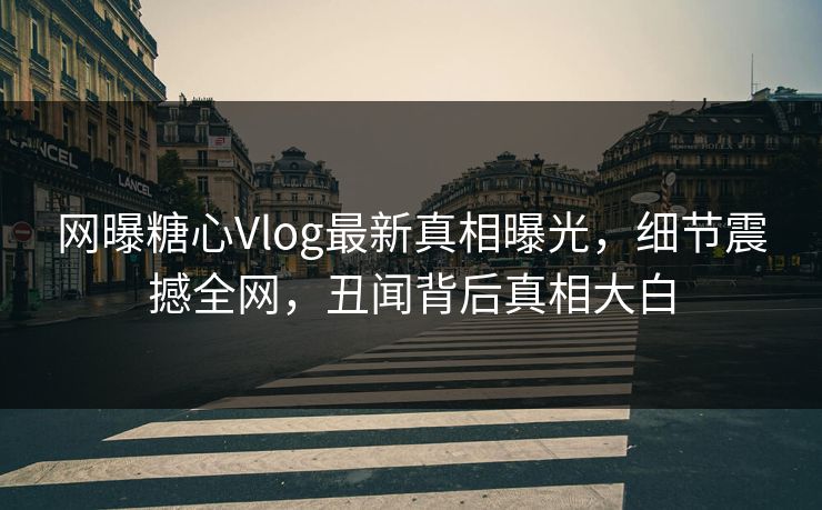 网曝糖心Vlog最新真相曝光，细节震撼全网，丑闻背后真相大白