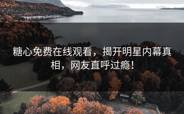 糖心免费在线观看，揭开明星内幕真相，网友直呼过瘾！